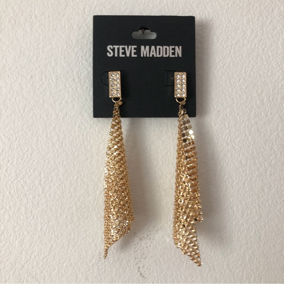 Steve Madden Rhinestone Drop Earrings - Picture 2 of 16